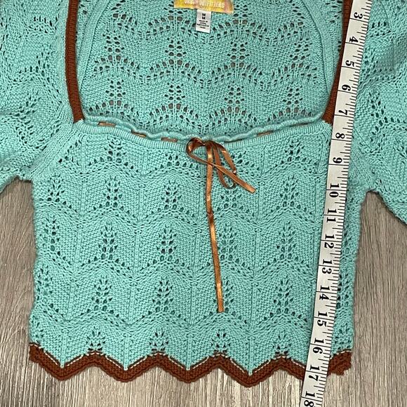 Urban Outfitters Womens Sweater M Crotchet Cropped Y2K Long Sleeves Slim Fit - Picture 4 of 7